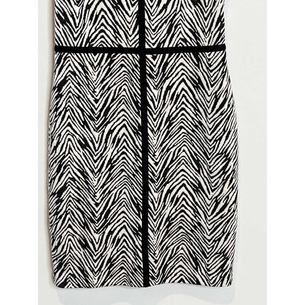 Ann Taylor Zebra Print Sheath Dress Petite 2P Black White Sleeveless Work - Picture 6 of 12
